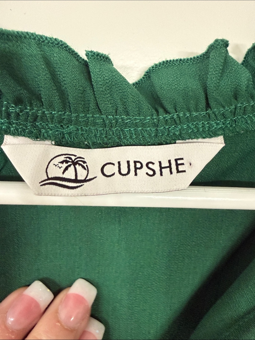 Cupshe Emerald Green Sleeveless Tiered Ruffle Dress - Picture 2 of 8